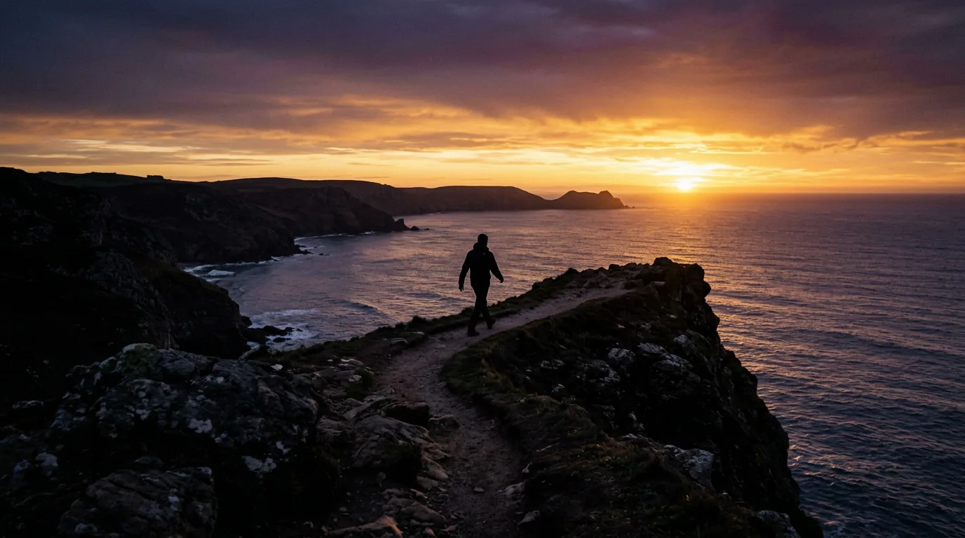 Anonymous silhouette walking at sunrise - food supplement for an active lifestyle Australia